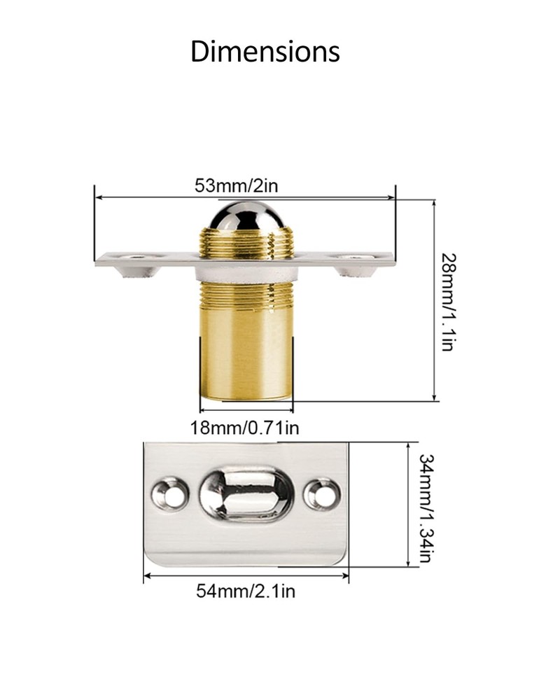 4 PCS Adjustable Ball Door Catch Roller Latch Internal Door Hardware