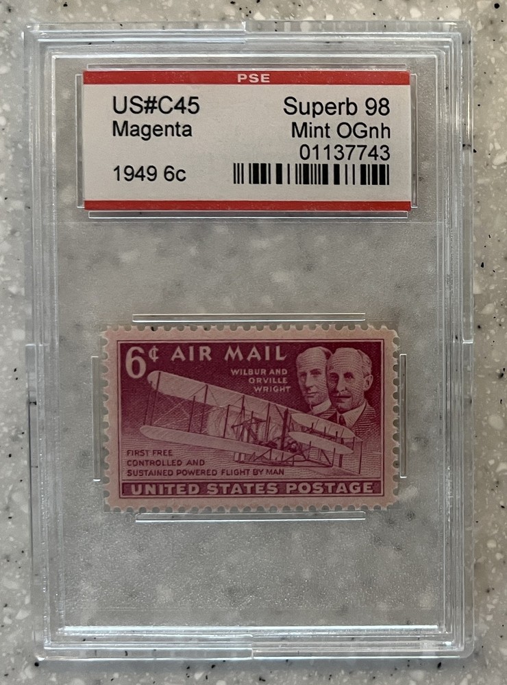 1949 Scott #C45 6c Wright Brothers Issue PSE Graded Superb 98 MNH