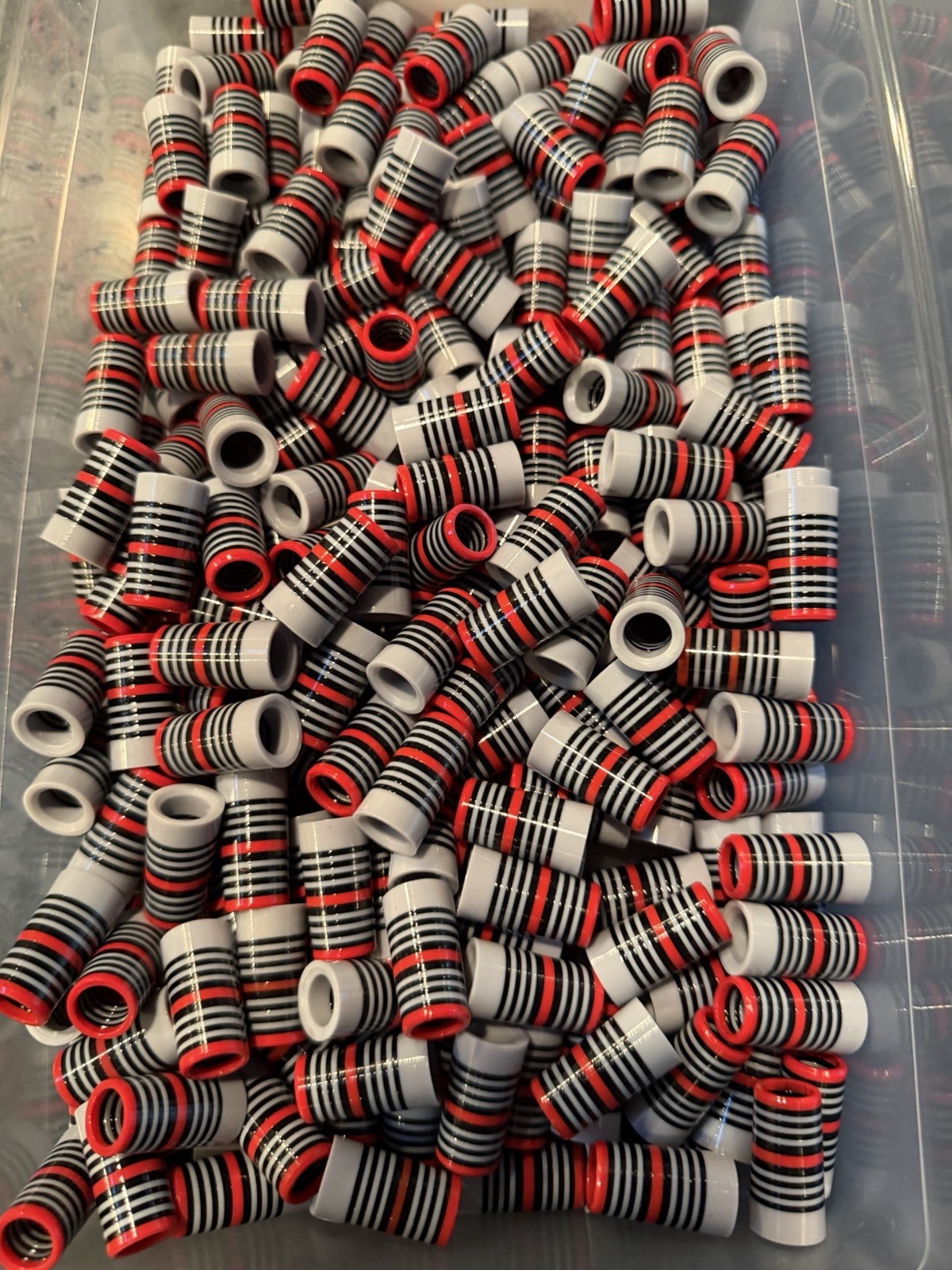 10-CUSTOM GOLF FERRULES GRAY/BLK/RED (burnt Org) FIREHOUSE 1” TAPER TIP .355
