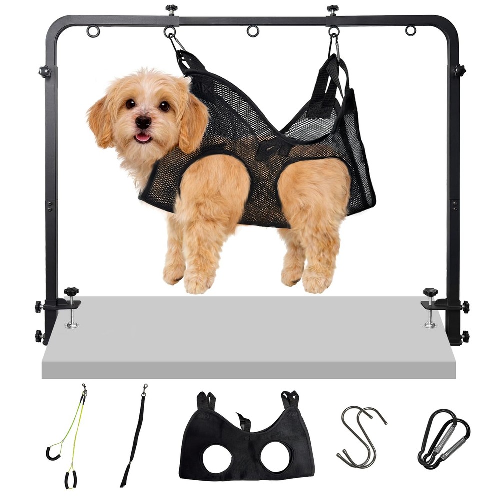 Adjustable Dog Grooming Stand for Table: 42" Height & 27"-39" Width, Includes...