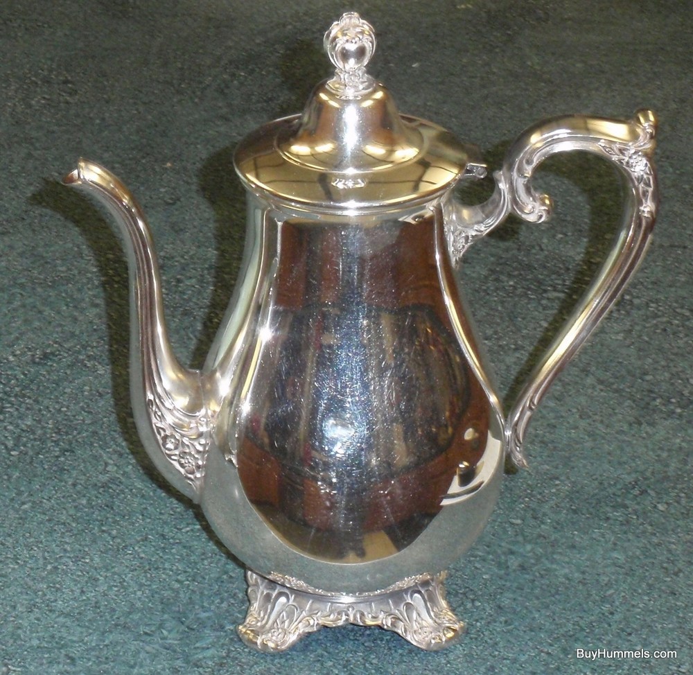 Victorian Rose WM Rogers & Son Silverplate Tea Pot Coffee Pitcher #1901 - GIFT!