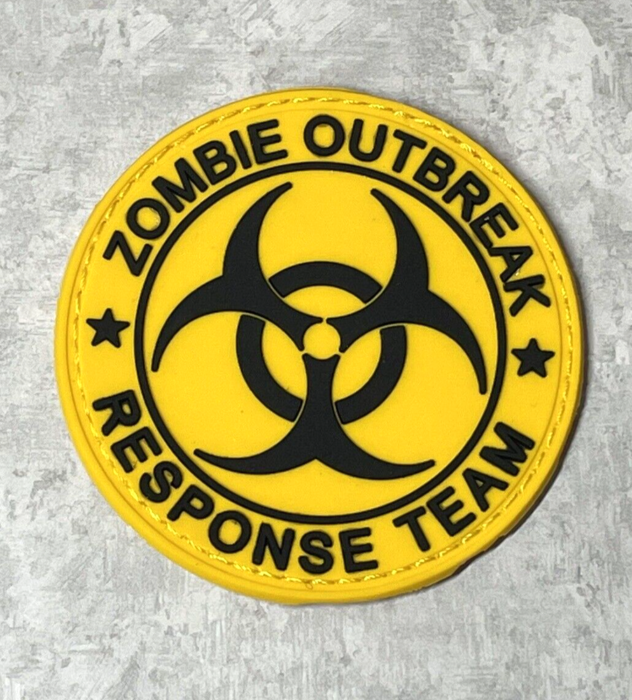 Zombie Outbreak Response Team Tactical PVC Patch, Morale Hook Back Yellow Patch