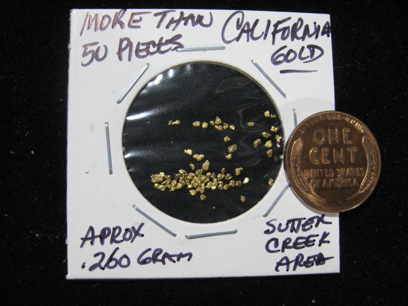 CALIFORNIA GOLD 50+ NUGGETS HIGH PURITY .260 GRAM HISTORIC SUTTER CREEK AREA