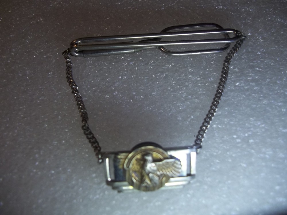 WW2 US Army"SWANK"N0.186599*  RUPTURED DUCK DISCHARGE TIE CLASP BAR INSIGNIA