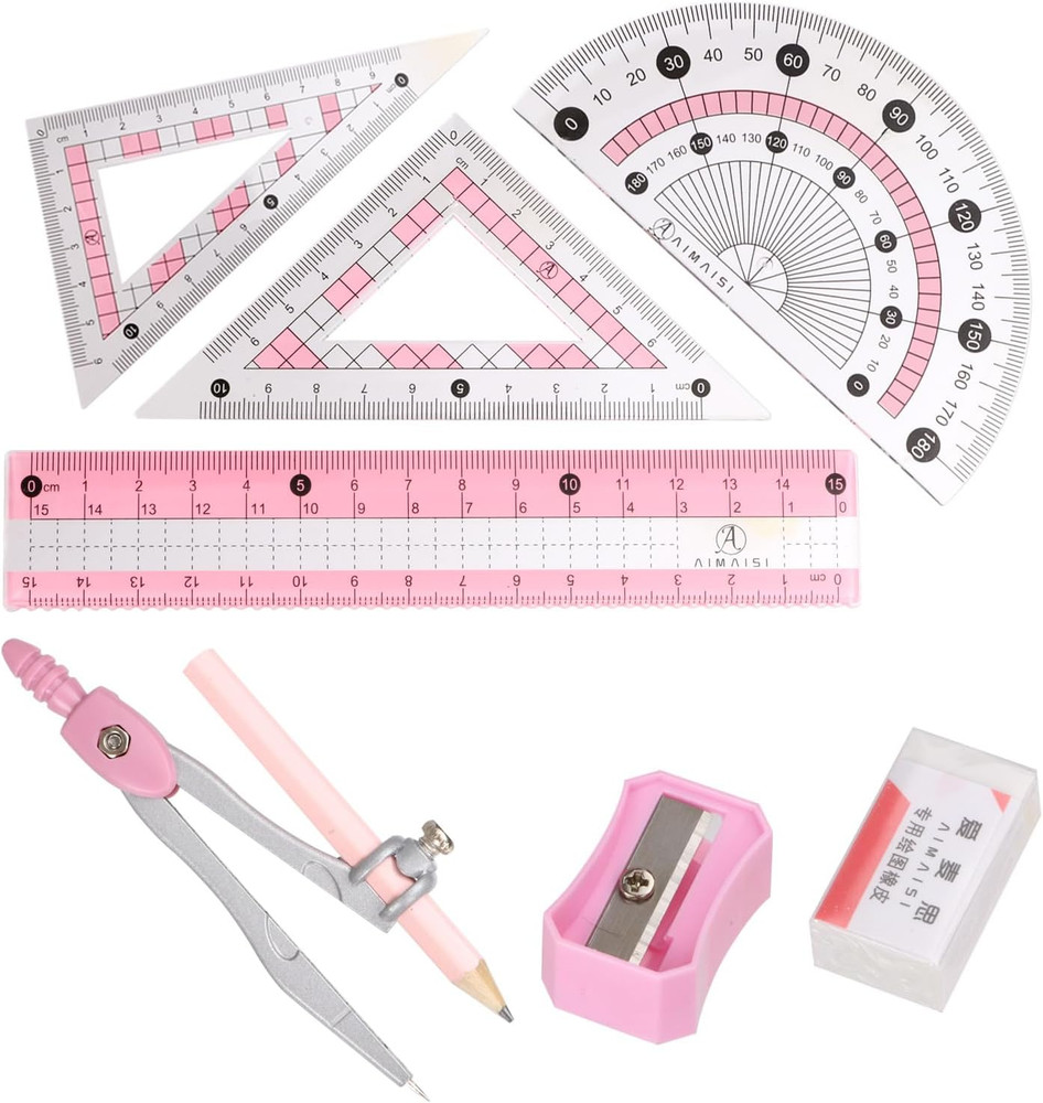 Compass Geometry Tool Protractor and Compass Set with Metal Box Drawing Compass