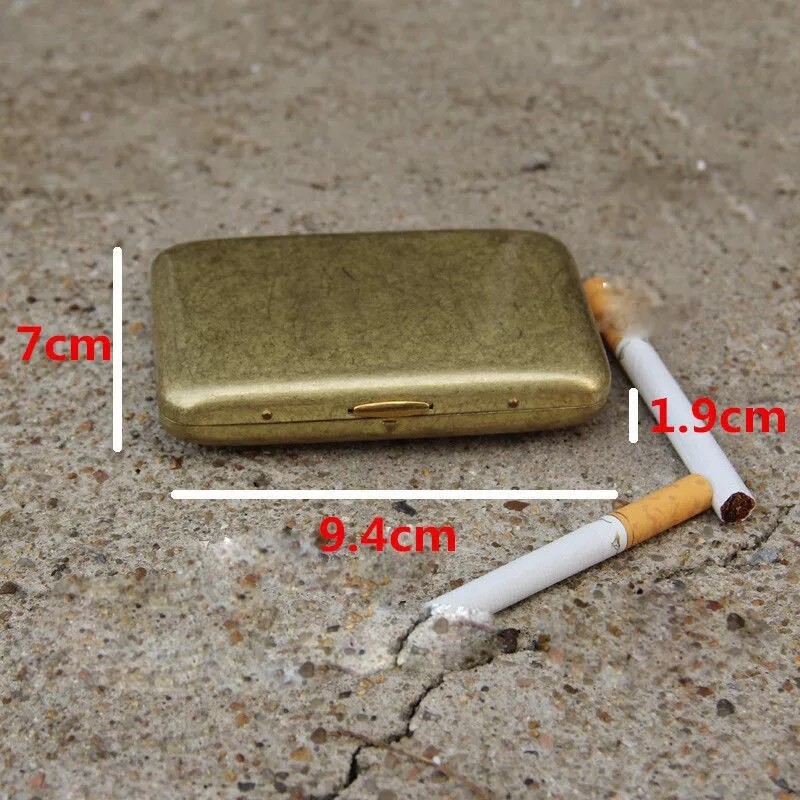 Vintage Solid Brass Copper Cigarette Case Holder Box Collectable Xmas Men Gift