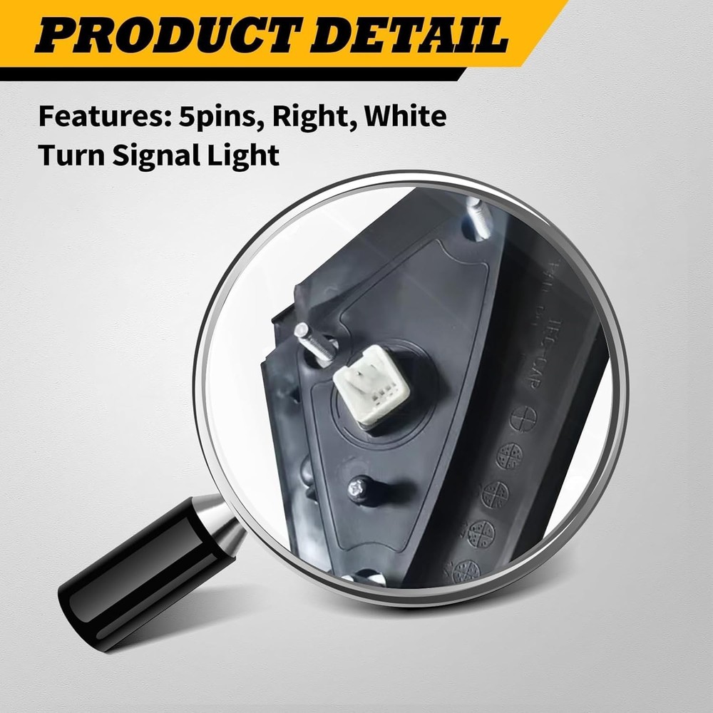 Power Left Driver Side Mirror Assembly Compatible with 2011-2013 Left, Black