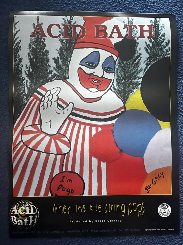 ACID BATH - When The Kite String Pops - Promo Poster -Original 1994 PROMOTIONAL