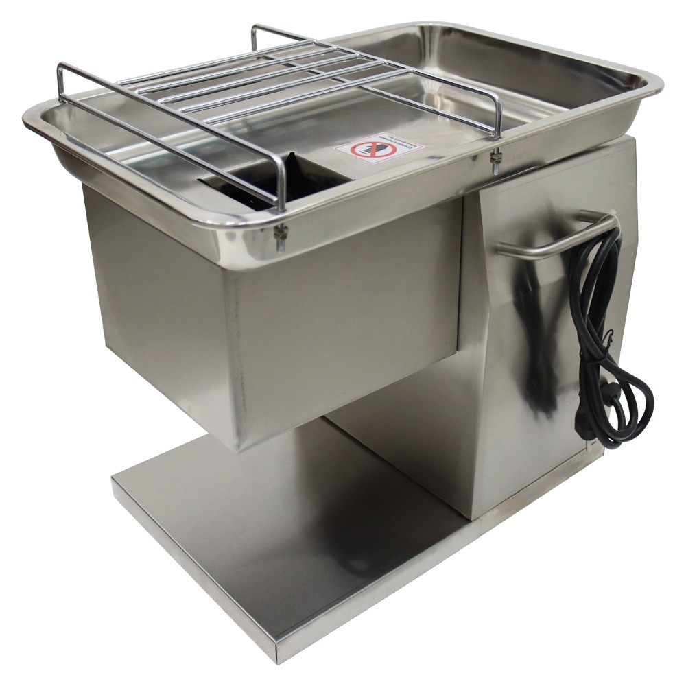 110V Commercial Meat Cutter 6mm Blade Beef Pork Cutting Machine 200Kg/h 650W