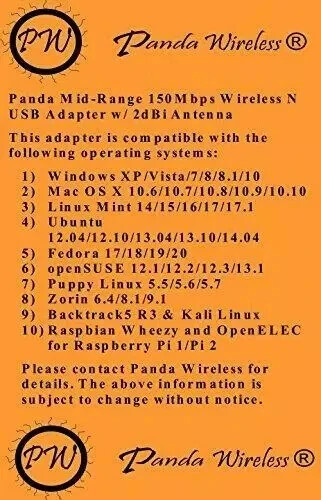 Panda Mid Range 150Mbps Wireless N USB Adapter w/ 2dBi Antenna