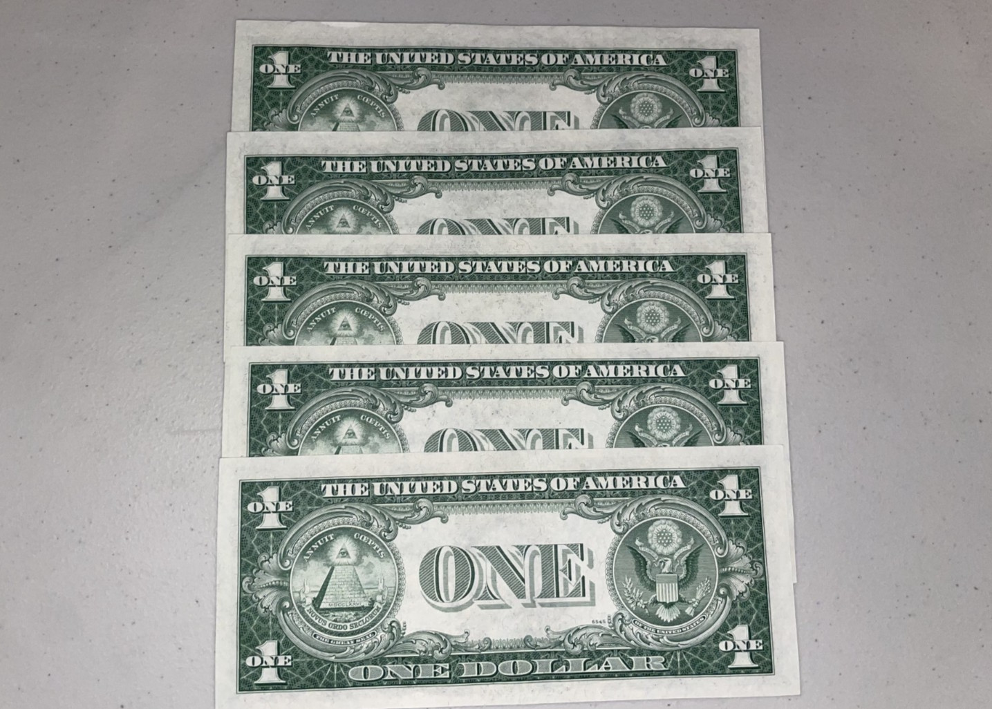 Consecutive 1935 One Dollar Blue Seal Note Silver Certificate Bill $1 Sequential