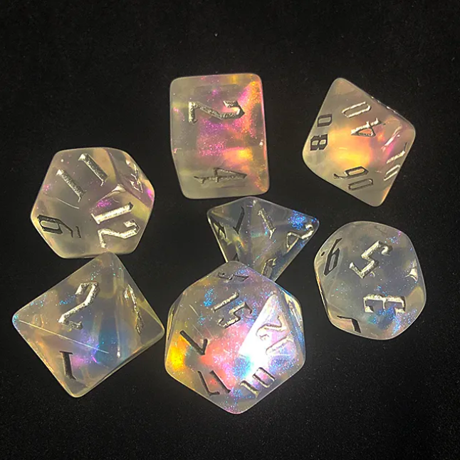 Shimmering Opal Dice Set | Poly RPG DnD Dungeons Dragons AD&D Pathfinder d20