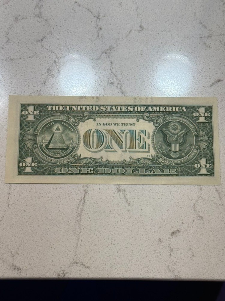 $1 ONE US DOLLAR BILL NOTE MISCUT MISALIGNED OFF CENTER ERROR
