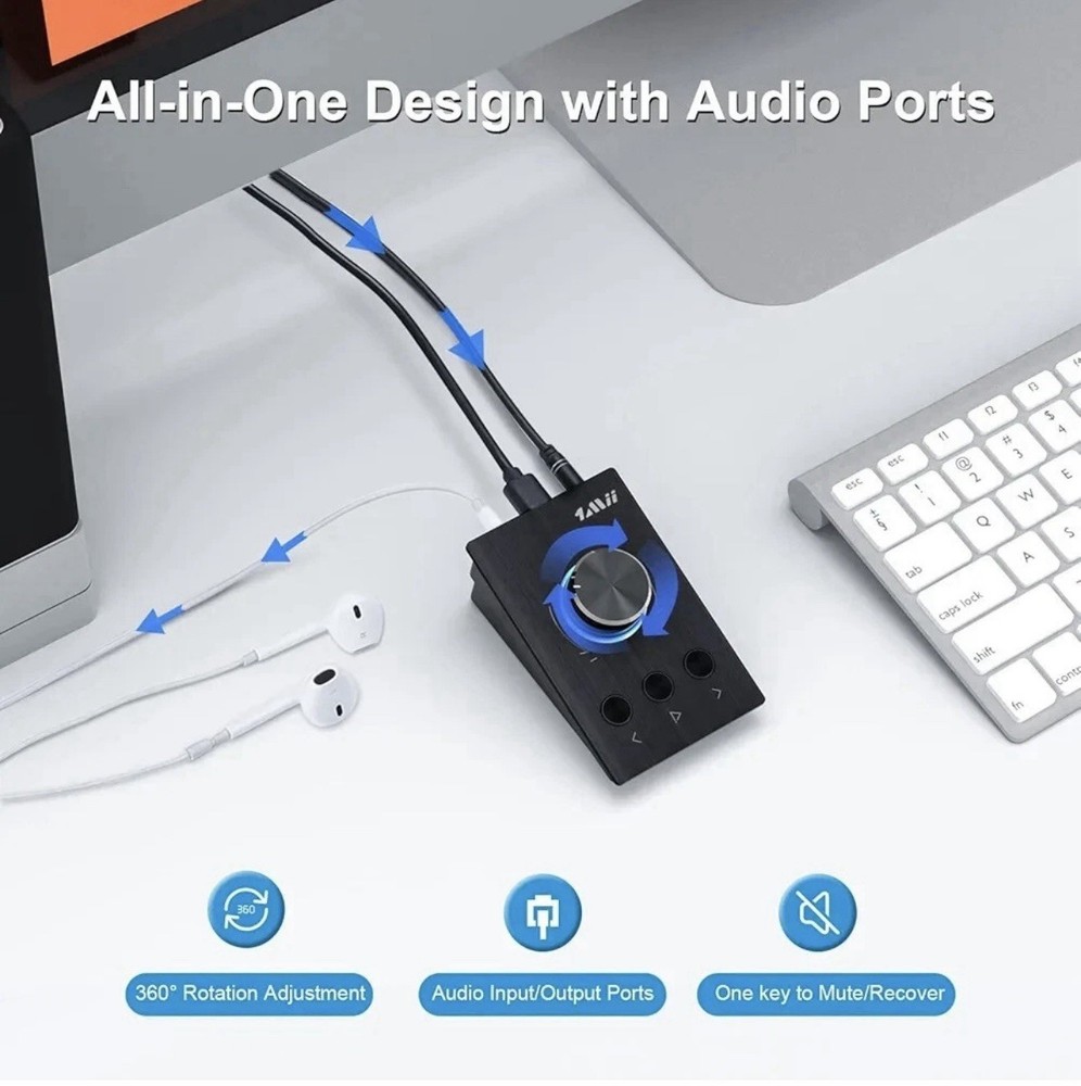 S04 Multimedia Volume Controller - Compatible with Win/7/8 10/Mac for Listening