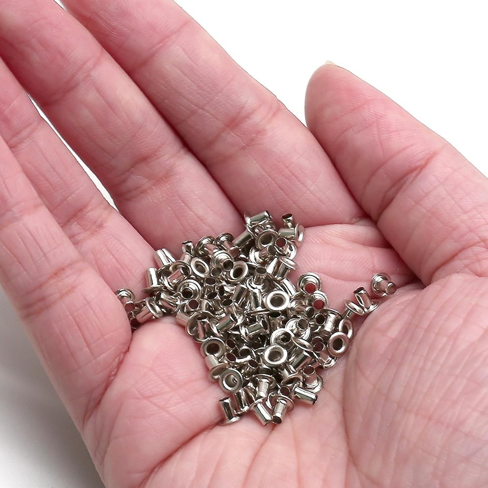 Litoexpe 2MM Tiny Grommets Eyelets 200 Pcs – Silver DIY Craft Hardware