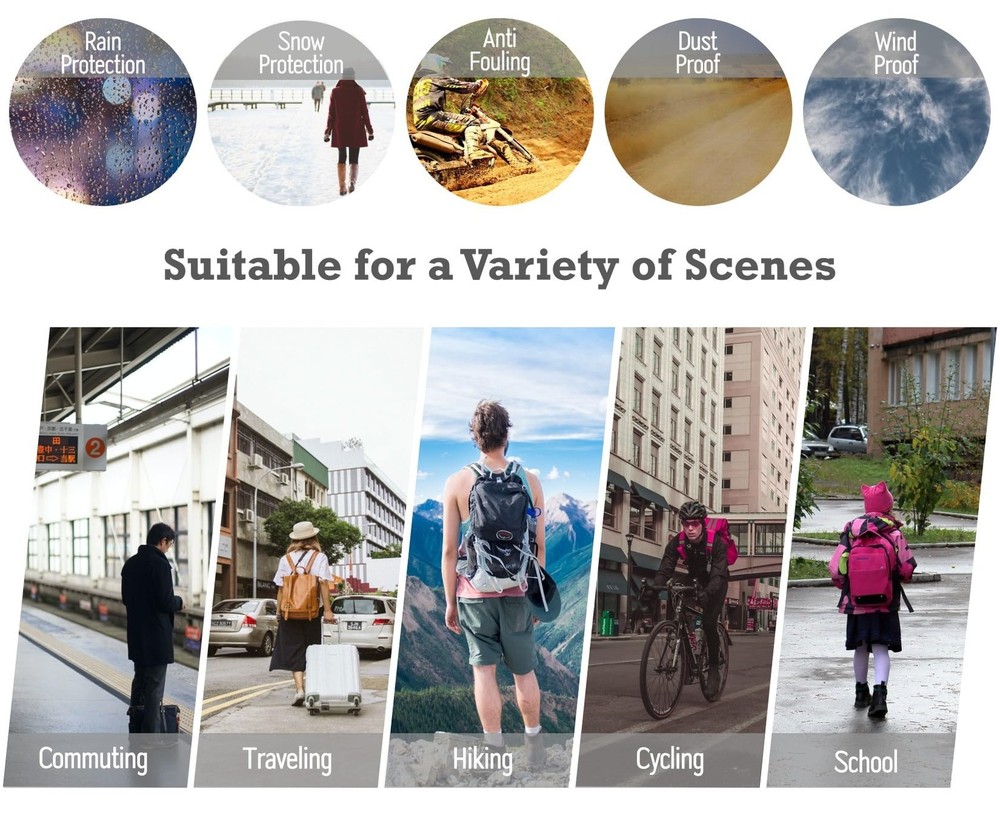 Waterproof Backpack Rain Cover with Adjustable Closure for Hiking & Camping