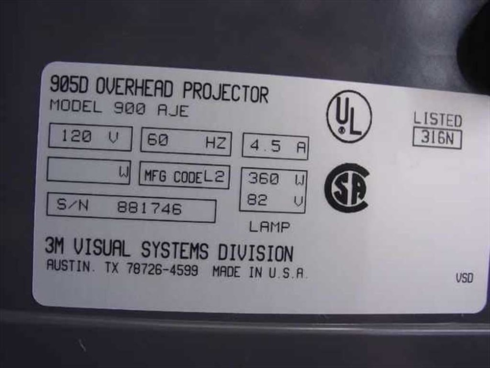 3M 905D Transparency Projector in Egan Visual S2PM Mobile Presentation Cabinet