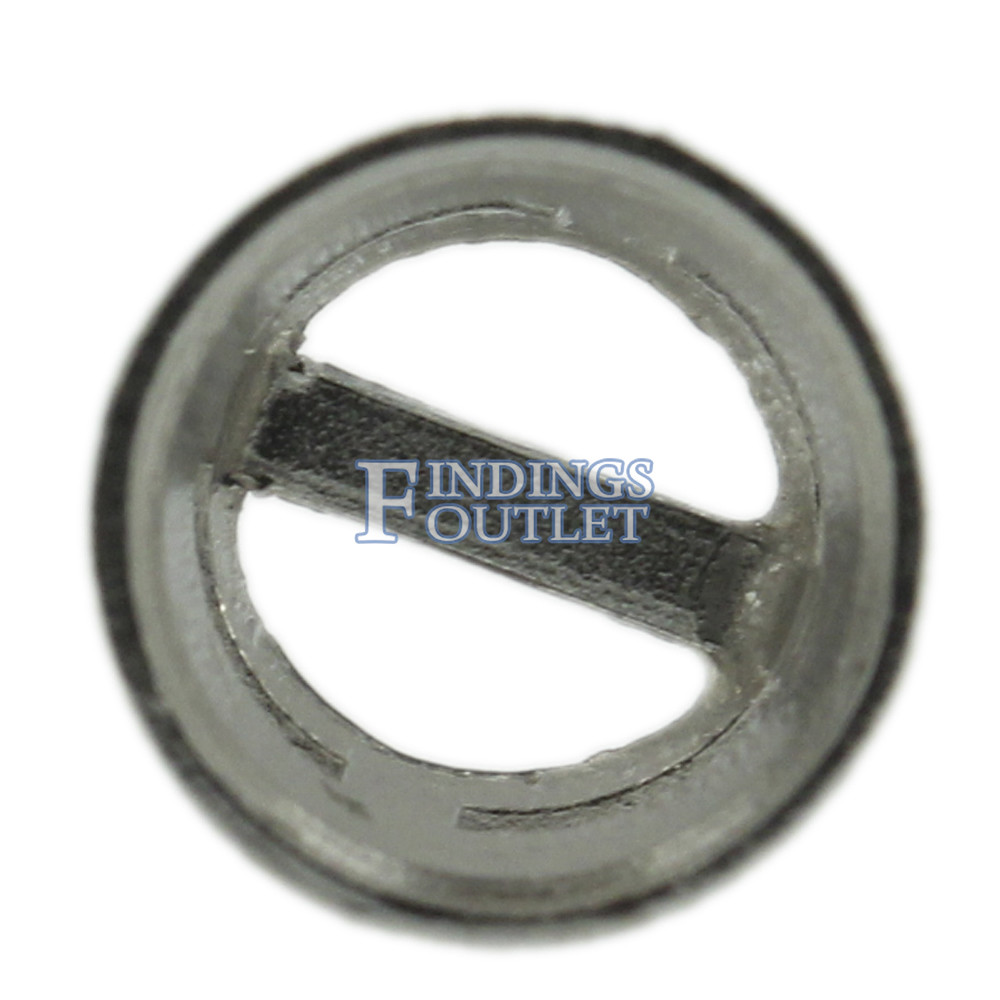 14k White Gold Round Bezel Stud Earring Mounting Setting Screw Back Post