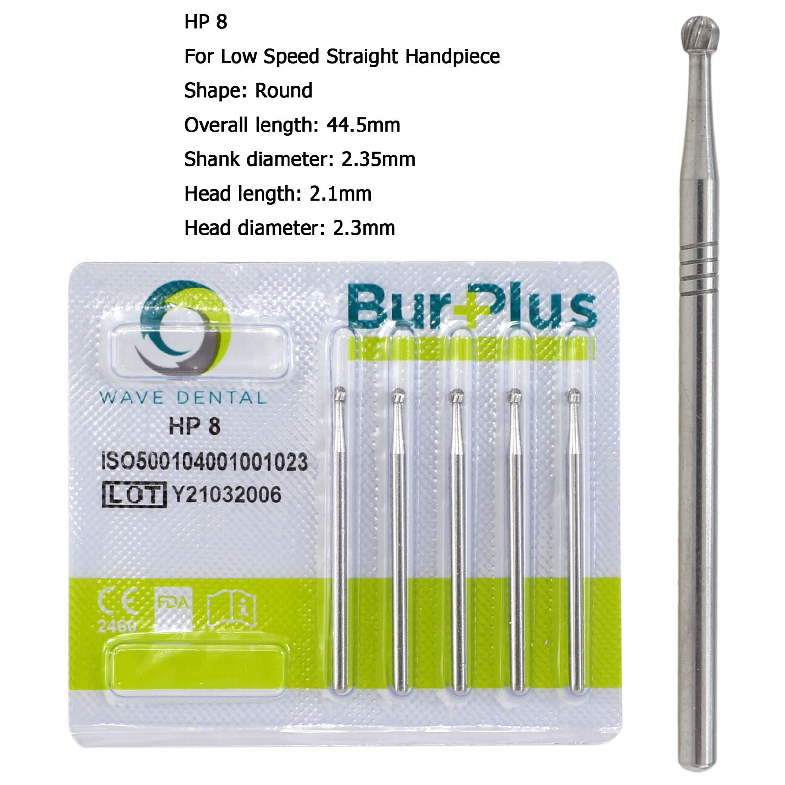 Wave Dental Carbide Burs Round HP Surgical Burs For Straight Handpiece HP 8 557