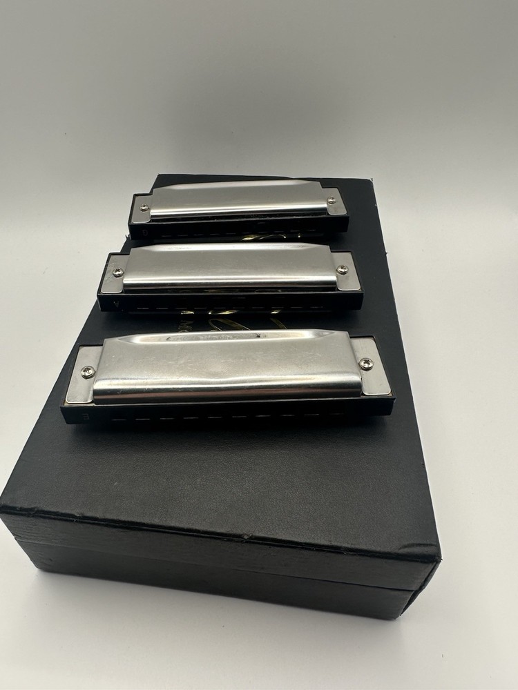 3 Reckless Harmonics With Case Keys E-A-G (3 Harmonicas)