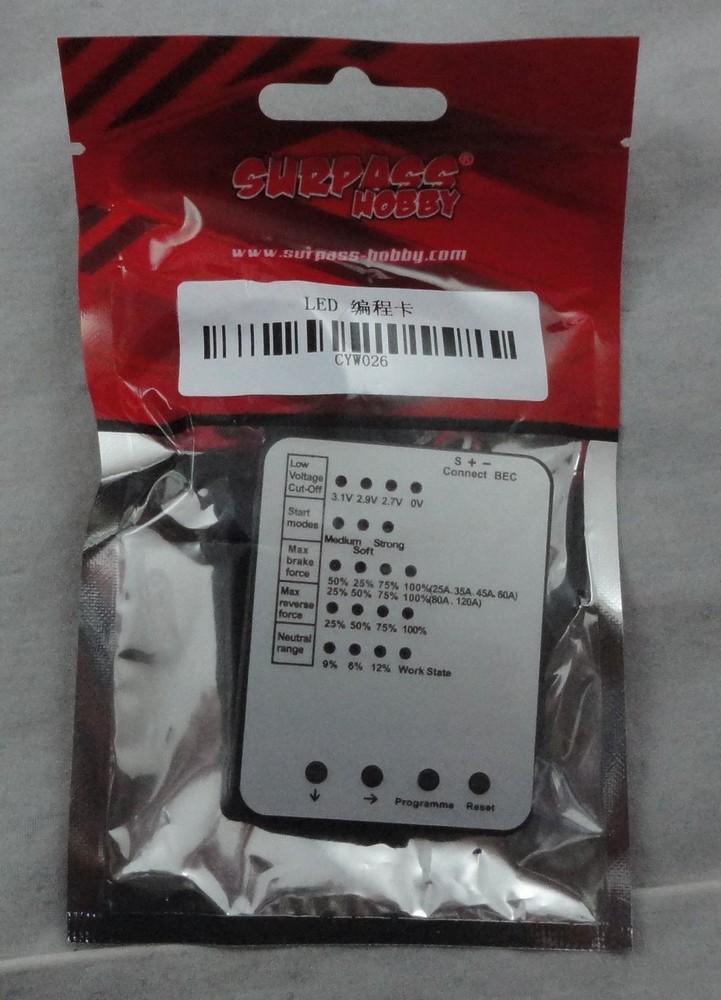 Surpass Hobby CVW026 Electronic Speed Controller (ESC) Programming Card