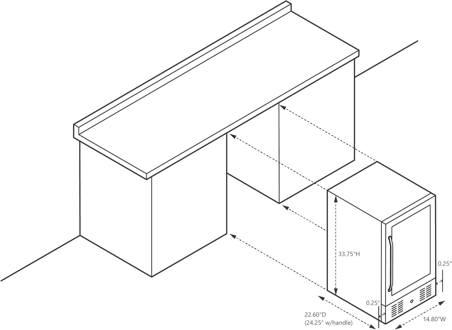Newair ABR-960-RB 15" Built-in Beverage Fridge, 96 Cans - Certified Refurbished