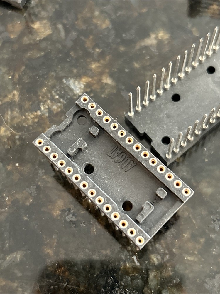 IC SOCKET, 28 PIN DIP SOCKET, WIRE WRAP, Screw Machine, Tin, Gold