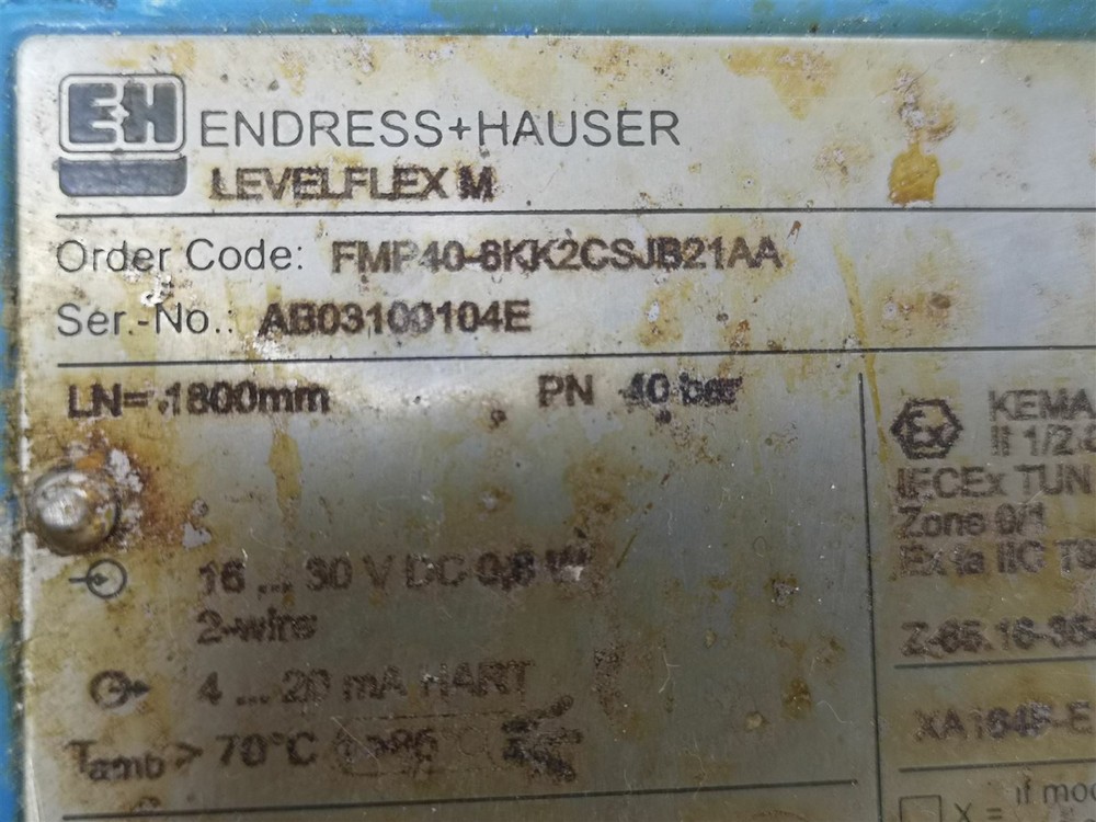 Endress + Hauser LEVELFLEX M FMP40-8KK2CSJB21AA Level Sensor Level Radar