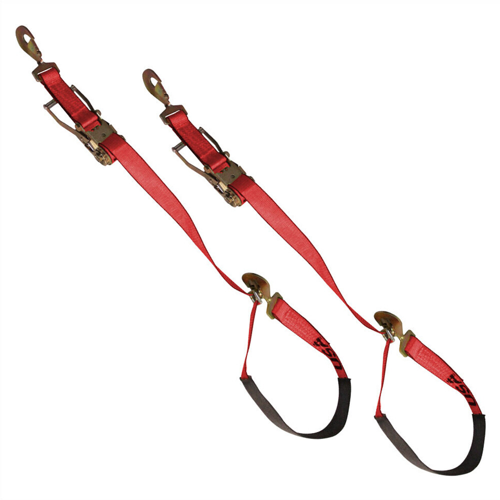 2" Axle Strap Ratchet Tie Down Assembly 9 FT Twisted Snap Hook Flatbed Auto Haul