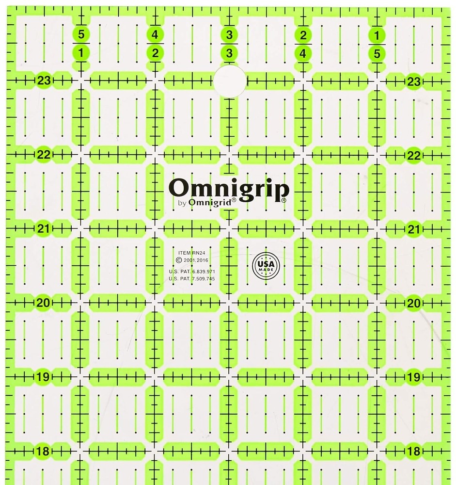 6" x 24" Non-Slip Rectangle Quilting Ruler by