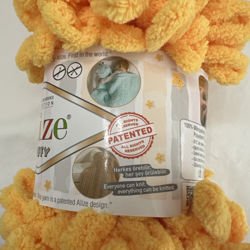 Alize Puffy loop yarn Jumbo weight Yellow