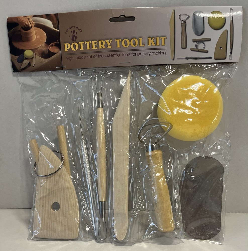 Creative Mark 8-Piece Pottery Tool Kit - Essential Clay Sculpting & Ceramics Set
