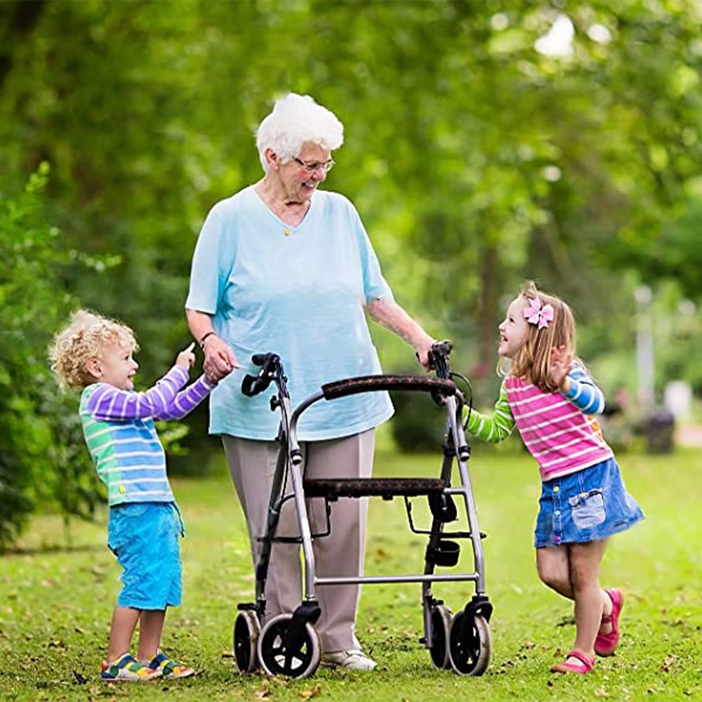 Rollator Walker Seat & Backrest Rollbar Covers Set - Adjustable Black