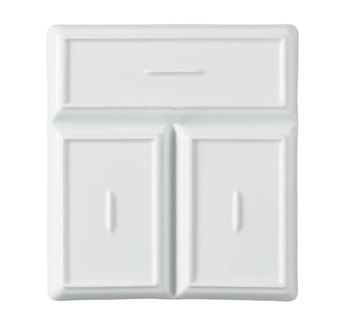 White Porcelain Rectangular Divided Tray – 9x10 Inches, Kitchen & Serving