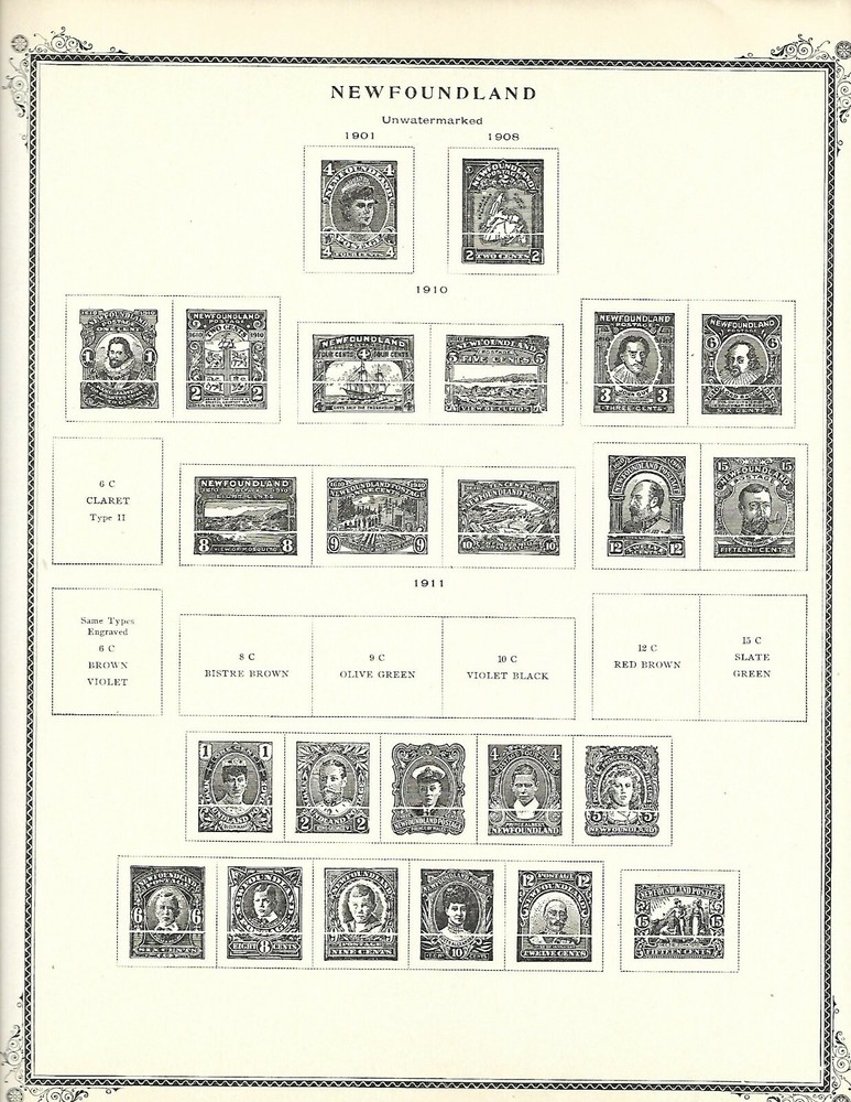 CANADA NEWFOUND LAND 1857 - 1933 SCOTT PAGES 2 POST SYSTEM
