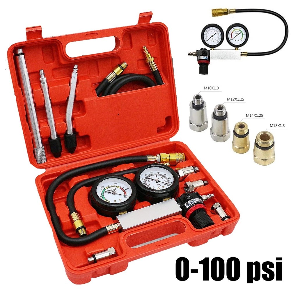 Multi-Function Cylinder Leak Down Tester Gasoline Engine Compression Gauge Test