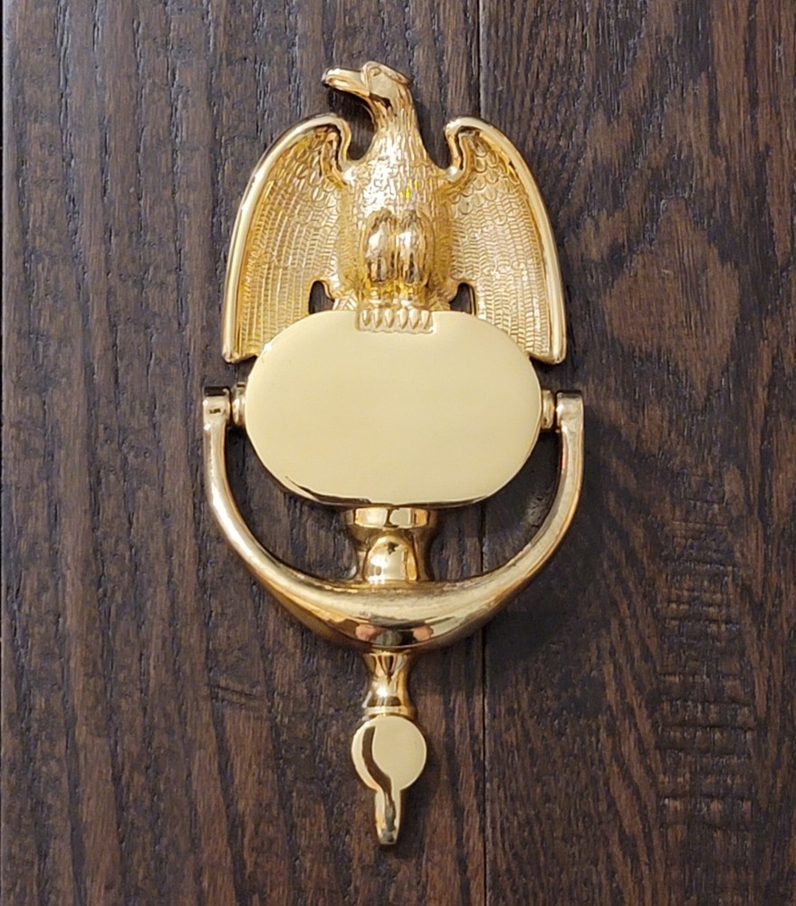 DOOR KNOCKER Solid Brass AMERICAN EAGLE 1970's EB 8" x 4" VINTAGE Baldwin