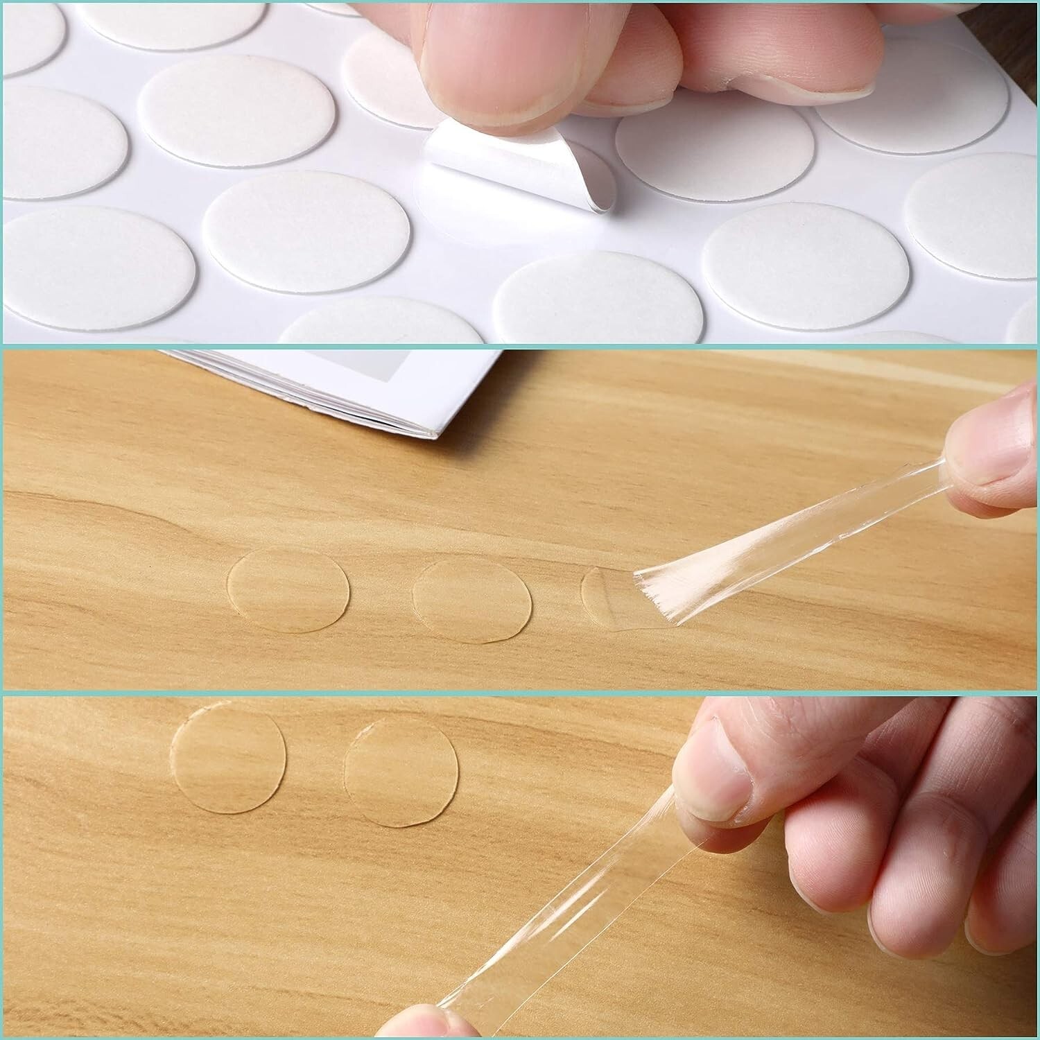 100 Clear Adhesive Dots Removable Two Sided Round Glue for Arts Crafts Posters
