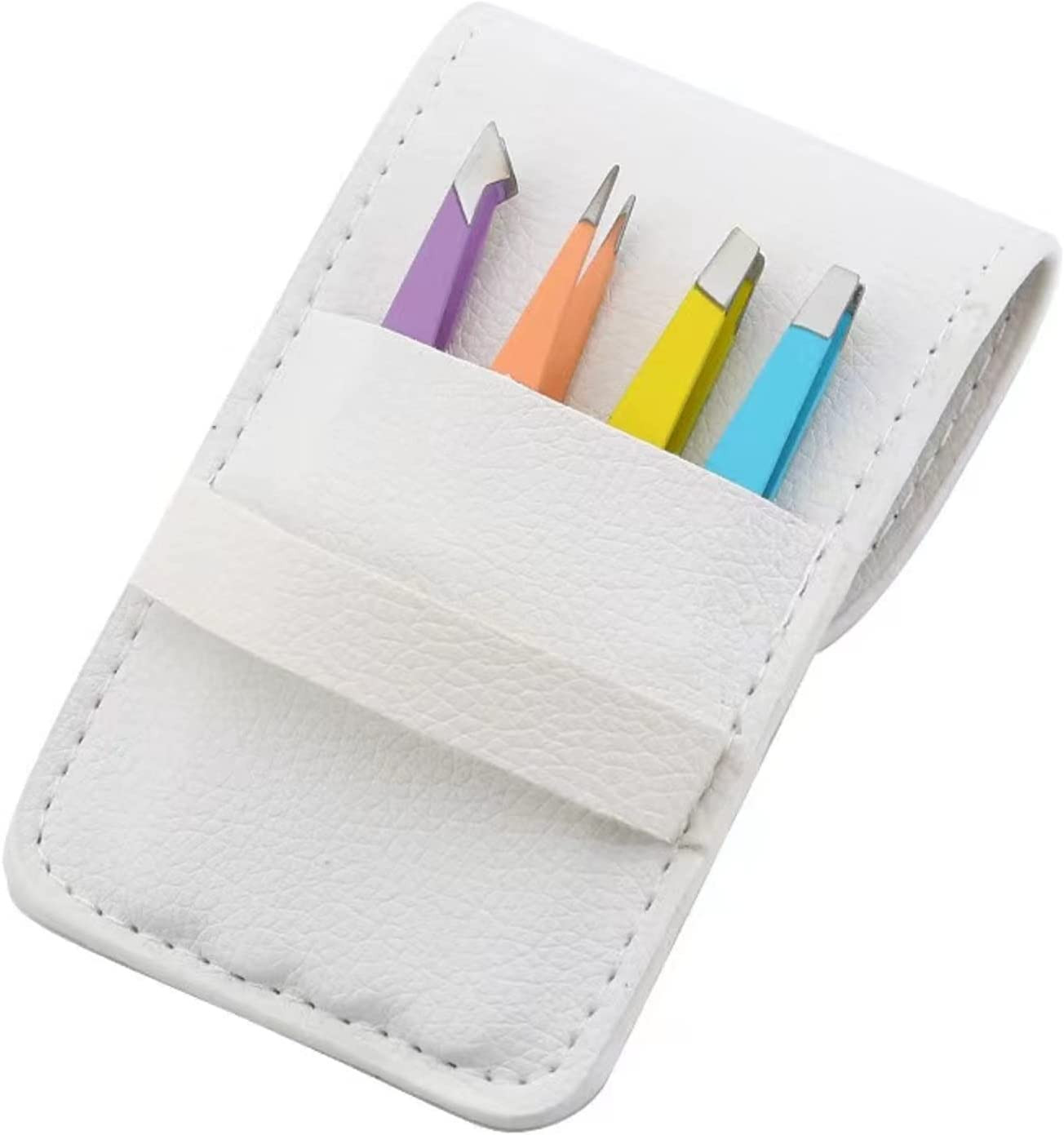 4Pcs Professional Stainless Steel Tweezers Set Ingrown Hair Remover Plucking Kit