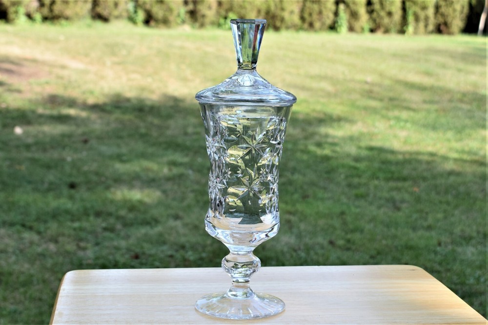 Vintage Crystal Lidded Jar vase