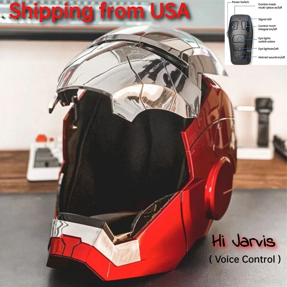 Iron Man 1:1 MK5 Jarvis Deformable Voice Control Wearable Helmet Christmas Mask