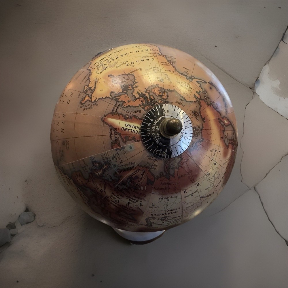 Small Brown Desktop World Globe Marble Base
