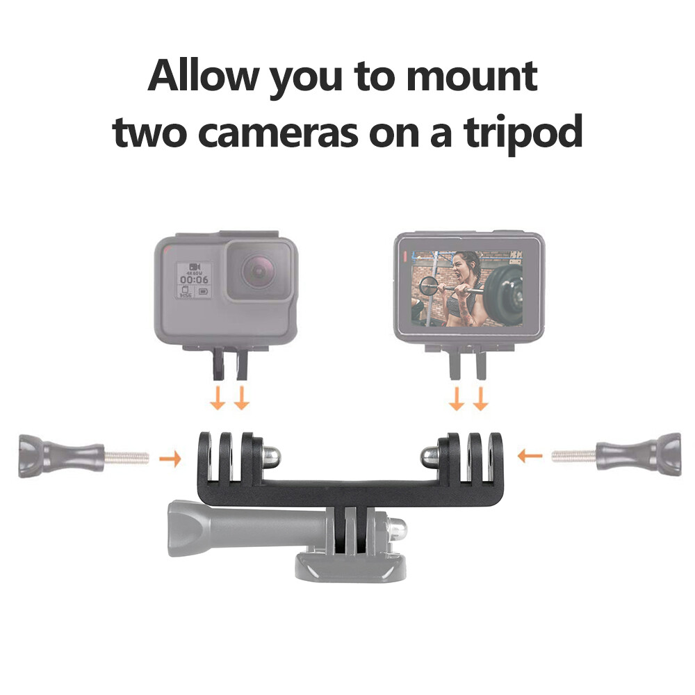 Dual Flash Bracket Adapter Twin Mount Adapter Replacement for GoPro HERO4 B7X8