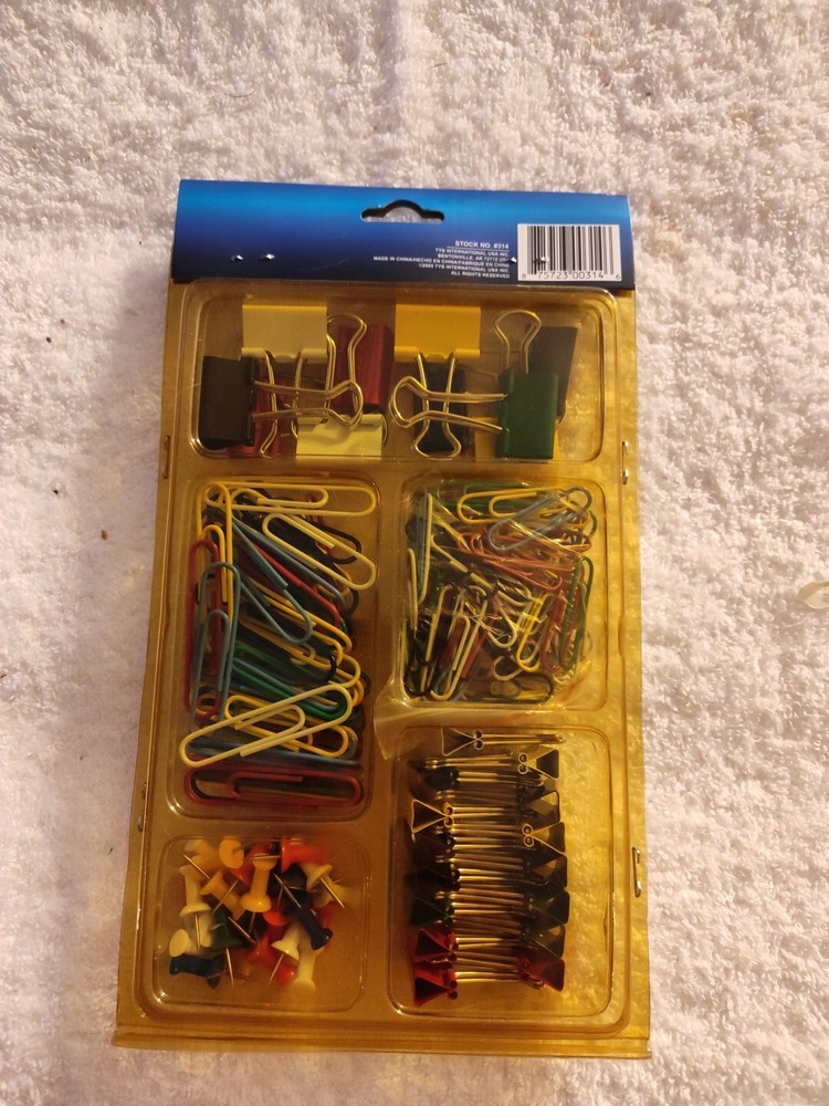 NOS TYS 205 Count Office Clip Pack Assorted