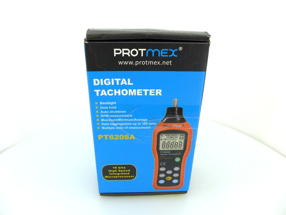 Protmex Digital Tachometer Orange/Black New (PT6208A)