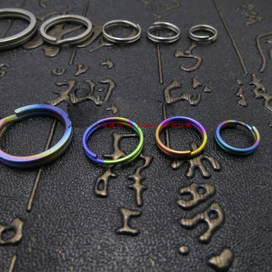 4pcs Titanium Alloy Keyring Hang Key Ring Split Ring Keychain Quickdraw EDC
