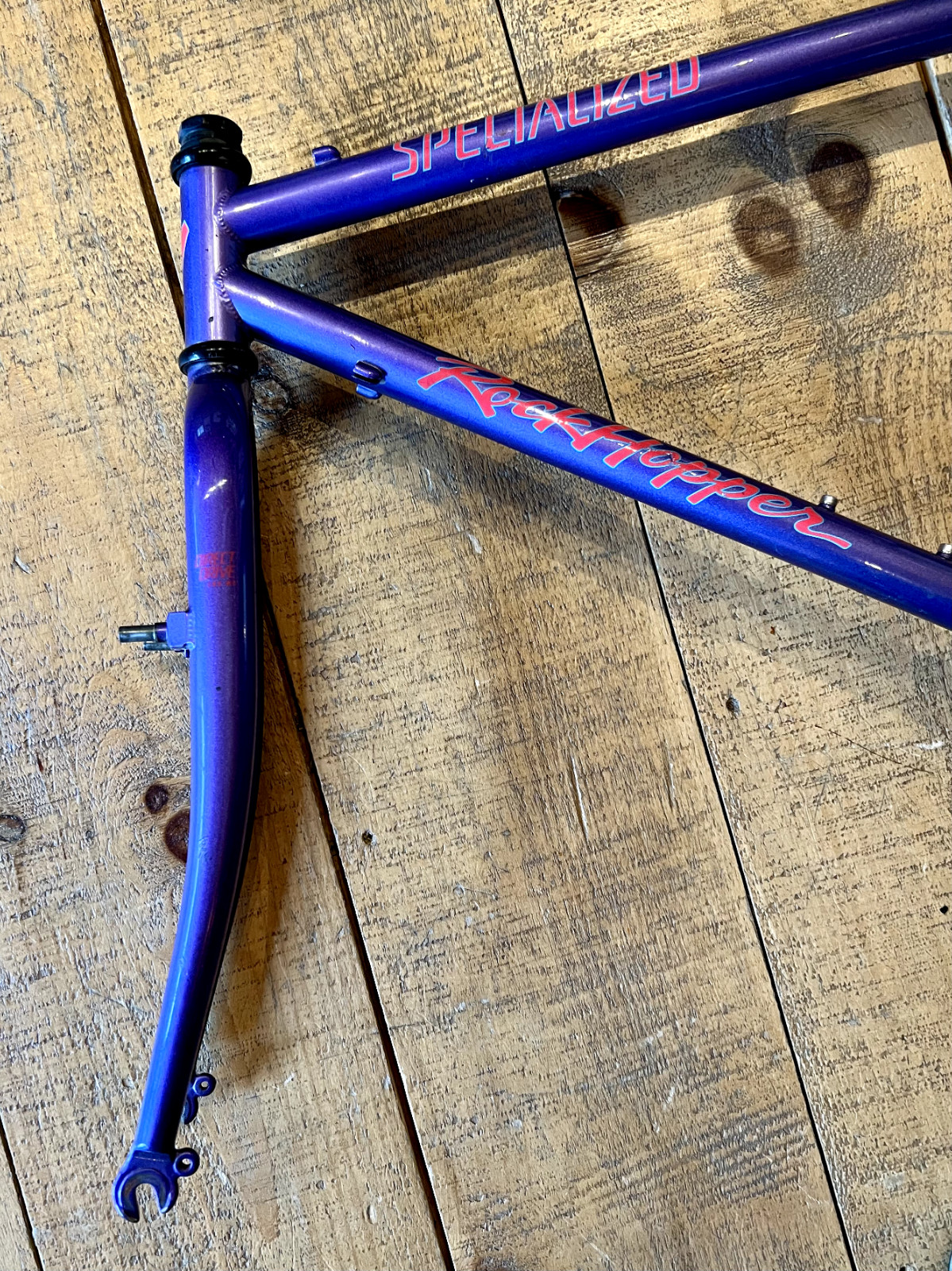 Vintage 90s Specialized Rock Hopper 18" Steel Mountain Bike Frame Purple Fade