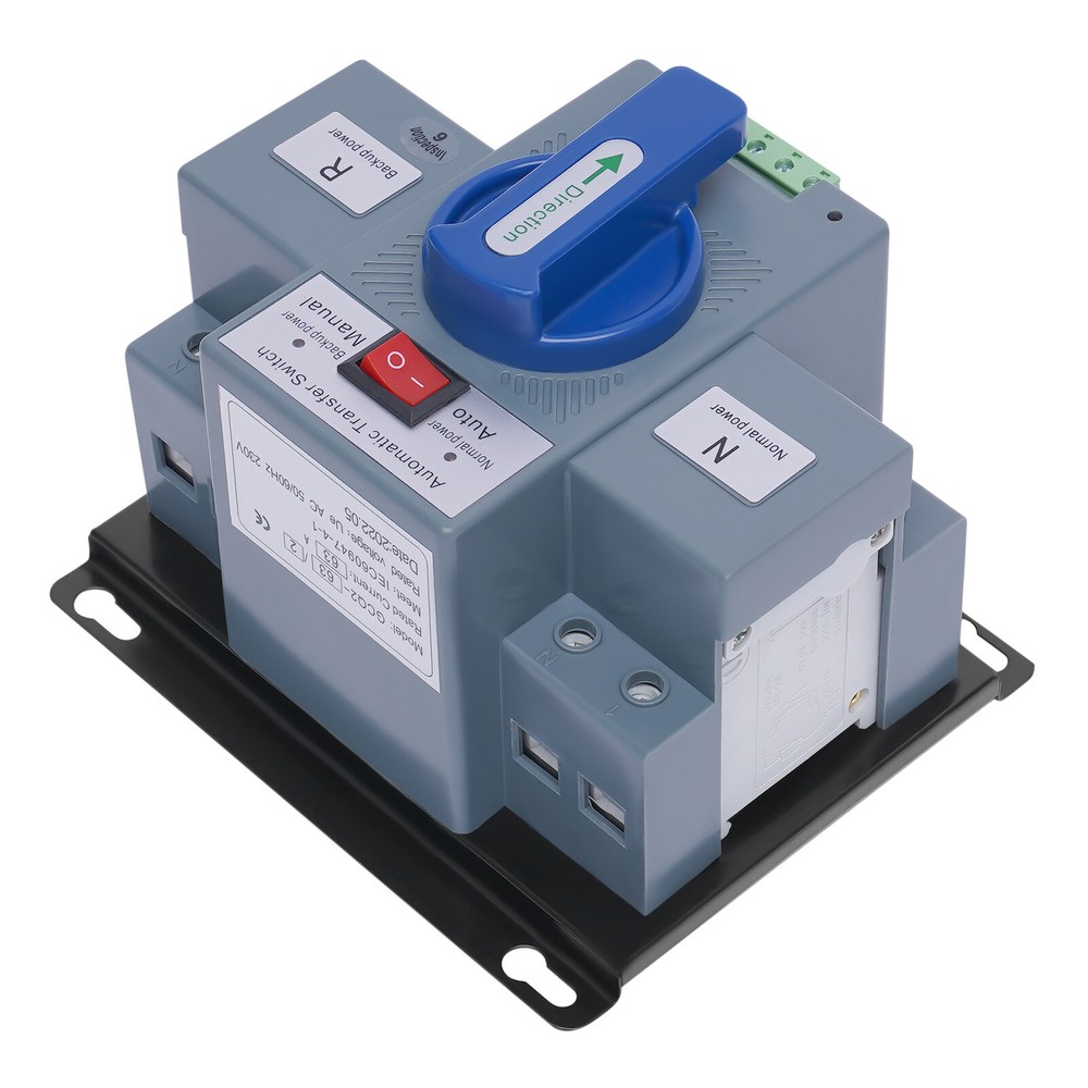 2P 63A Automatic Transfer Switch AC110V Generator Dual Power Changeover Switch