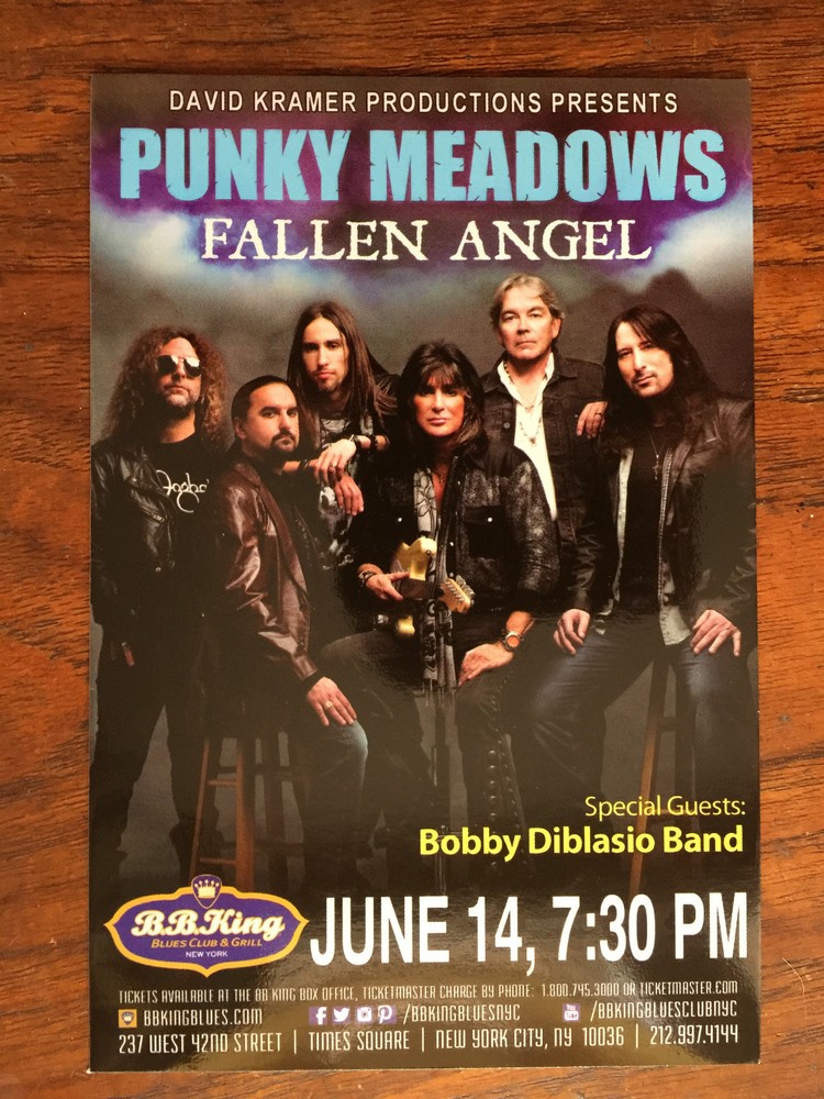 Punky Meadows Fallen Angel /Kix  ad/flyer  NYC  BB.Kings concert June 14 2016 #1
