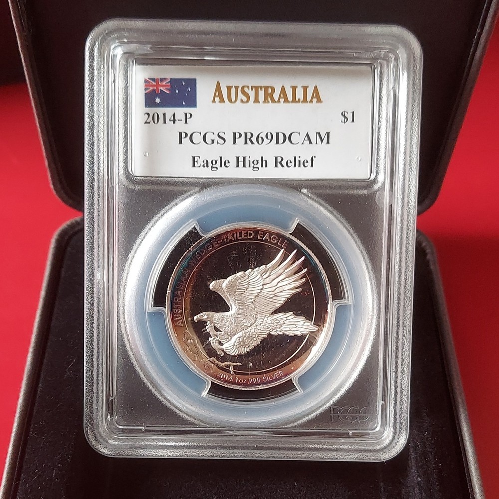 Australia 2014 $1 High Relief Wedge-tailed Eagle Silver PCGS PR69DCAM